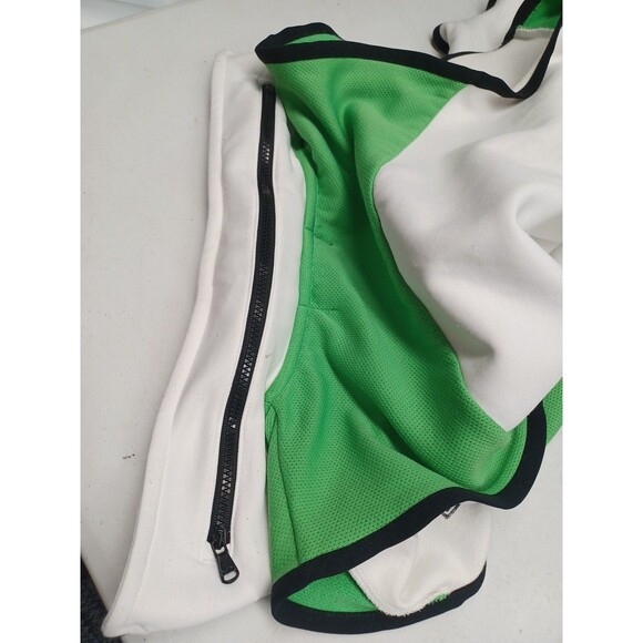 LRL Lauren Active Vest Womens Green White Zip Pockets Hood Fold/Hide In Collar M - Picture 5 of 7